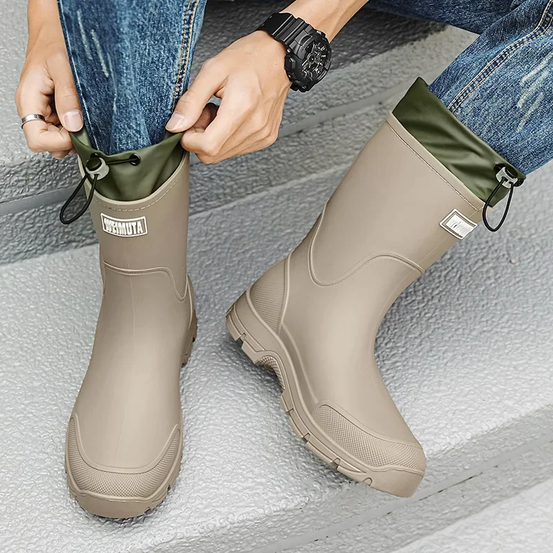 Bottes de pêche imperméables anti-dérapantes mi-mollet pour homme et femme - Haute qualité