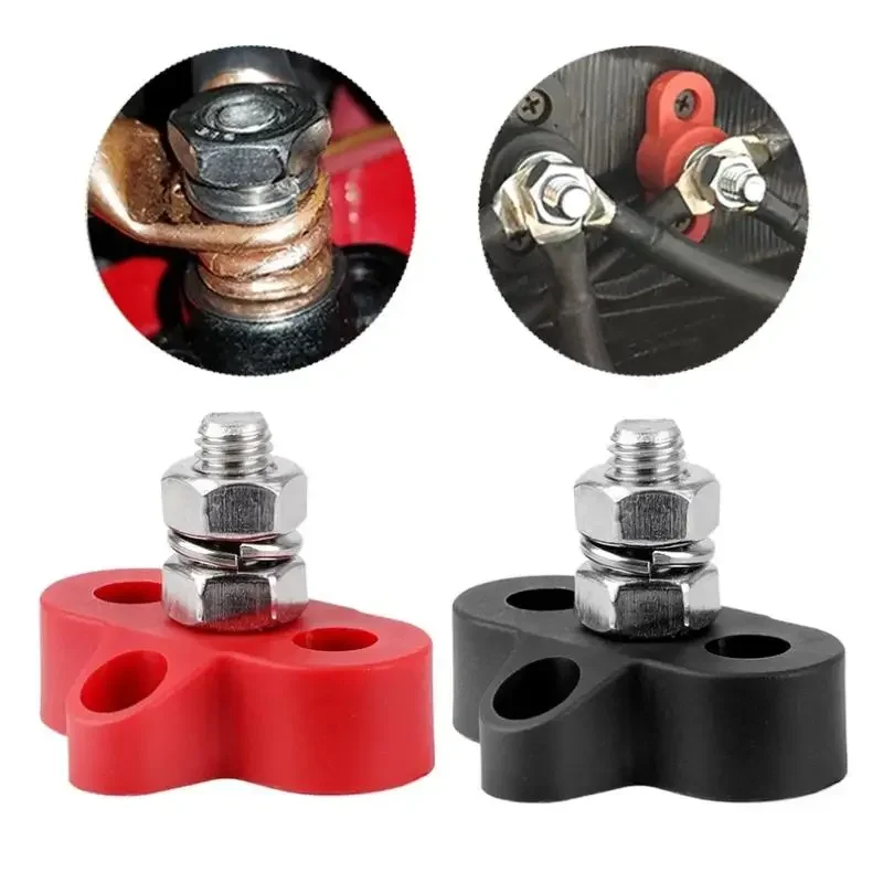 Power Distribution Block DC 48V 300A Bus Bar M10 Terminal Block Studs Battery Power Distribution Stud Connector for Truck RV Boat