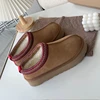 New Warm Fur Ankle Boots Women Flats Platform Slippers Plush Flip Flops Winter Cotton Shoes for Women Brand Design Snow Botas 2