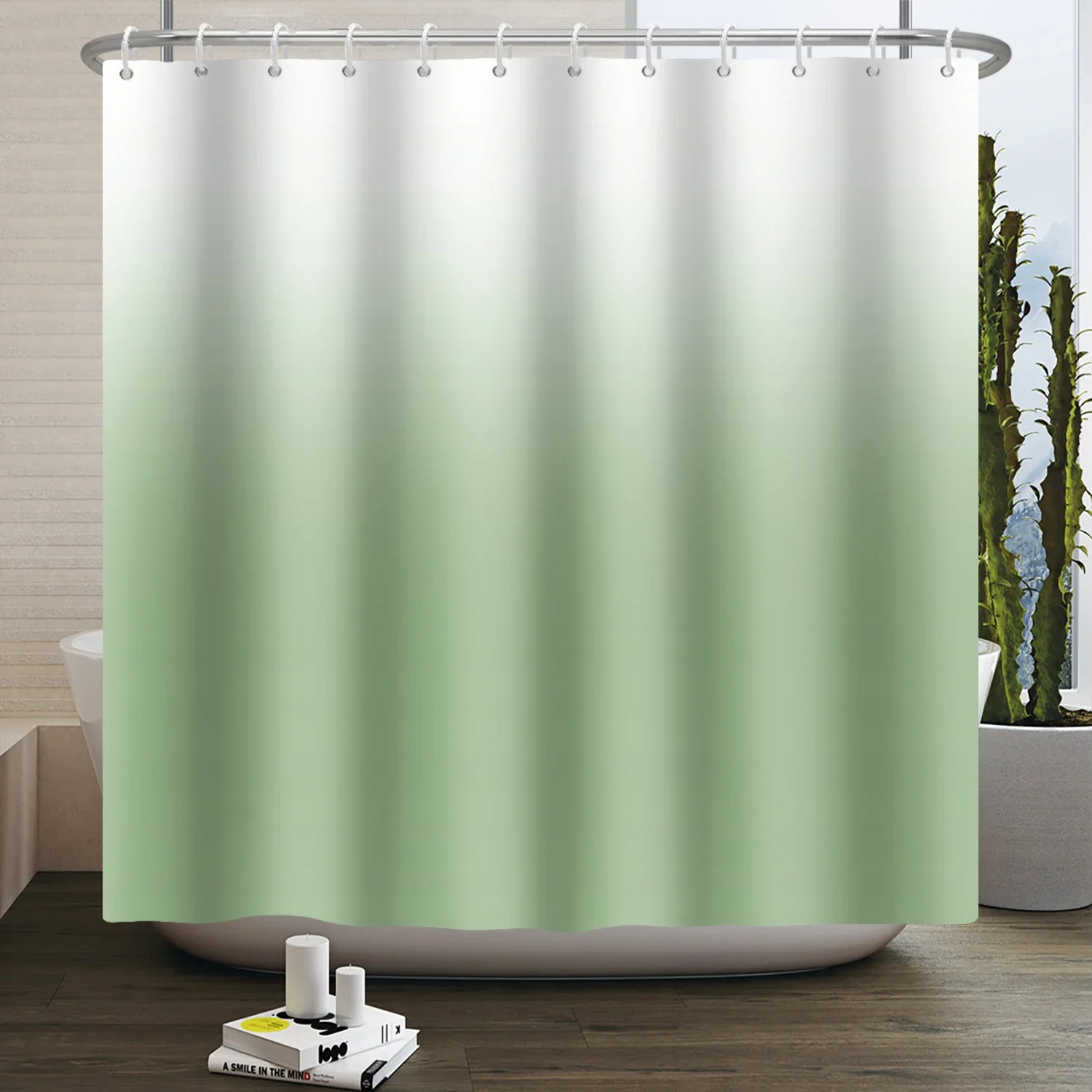 Solid Color Ombre Shower Curtain for Bathroom Gradient Textured Modern Abstract Elegant Chic Waterproof Shower Curtain With Hook 5