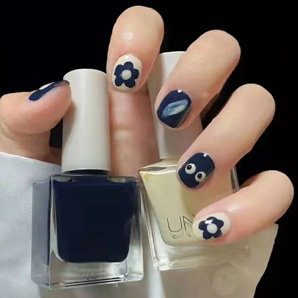 24pcs/Box Fake nails with pattern design Detachable Short Round/Square Head  False Nails Full Cover Nail Tips Press On Nails| | - AliExpress