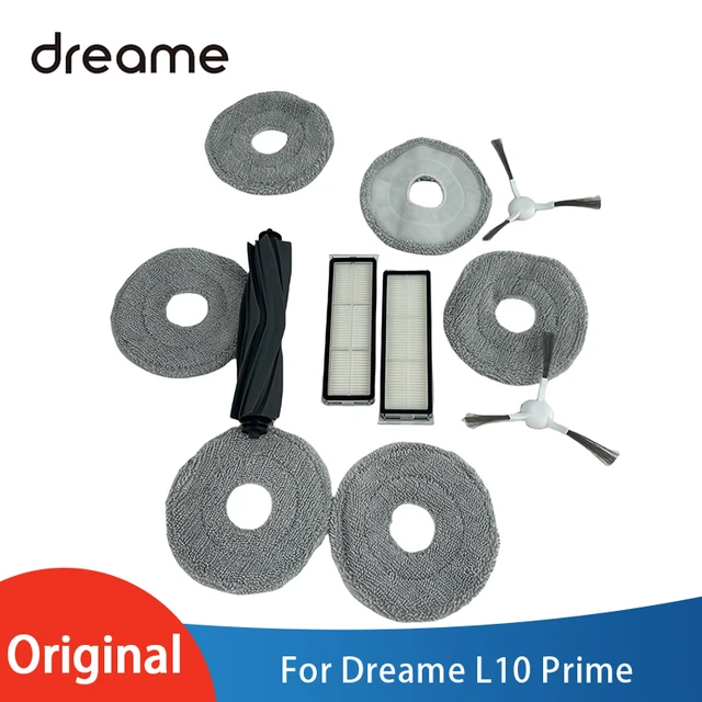 Original Dreame L10 Prime Robot Vacuum Cleaner Spare Parts, Main Brush  Rubber / Side Brush, Filter, Mop