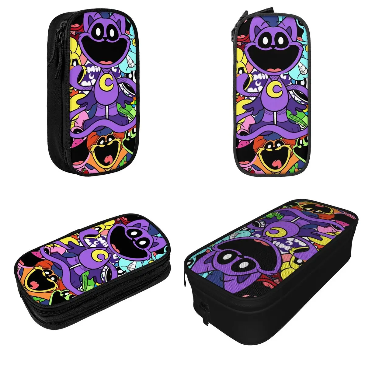 Cartoon Catnap Smiling Critters Pencil Cases Pencilcases Pen Box for Student Large Storage Bag School Zipper Accessories