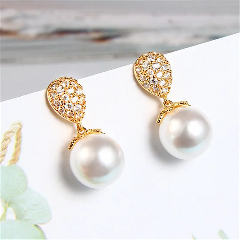 

White Pearl Jewelry 925 Sterling Silver Drop Earrings Women Aros Mujer Oreja Orecchini Wedding Bizuteria Silver 925 Jewelry Box