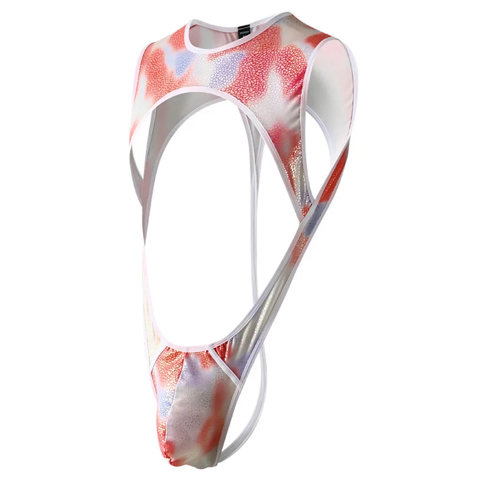 Men's Jockstrap Sexy Bodysuit Bulge Pouch Jumpsuit Leotard Lingerie Erotic Pajamas Hollow See Through Night Clubwear Tight Fit
