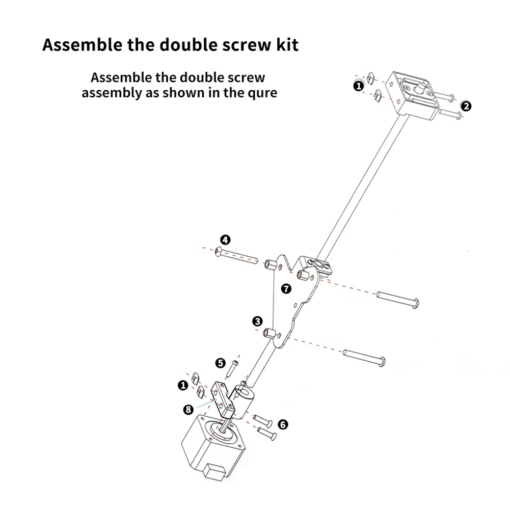 Creality Ender3 v2 Duplo Eixo z Kit Parafuso de Ligação Dupla Haste de Parafuso com Motor Deslizante para Ender 3ender-3 Pro Ender-3 v2 Impressora 3d - Imagem 2