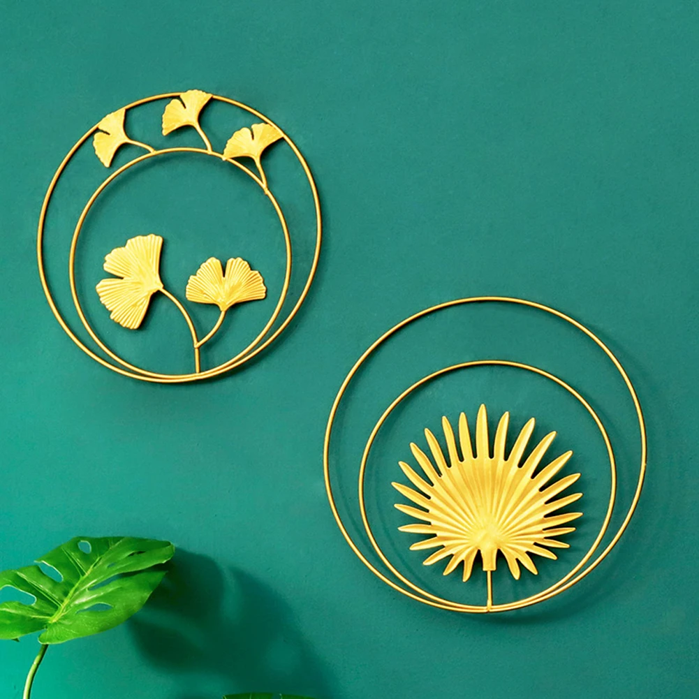 

3Pcs 3D Wall Decoration Nordic Style Metal Tree Leaves Wall Hanging Ornament Sculptures for Bedroom Living Room Home Xmas Decor