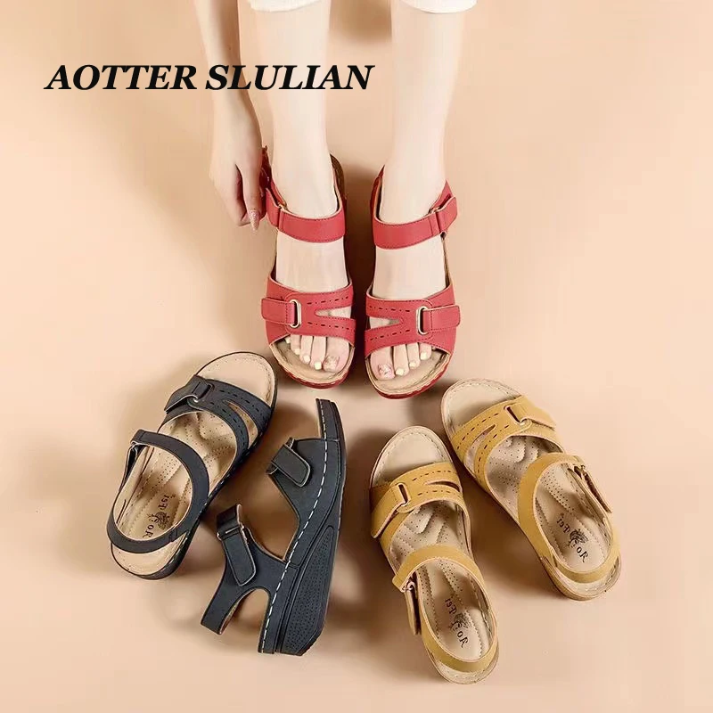 

2023 Women Comfortable Sandals Orthotic Walking Sandals Orthopedic Arch Support Sandals For Woman Open Toe Shoes Female Footwear