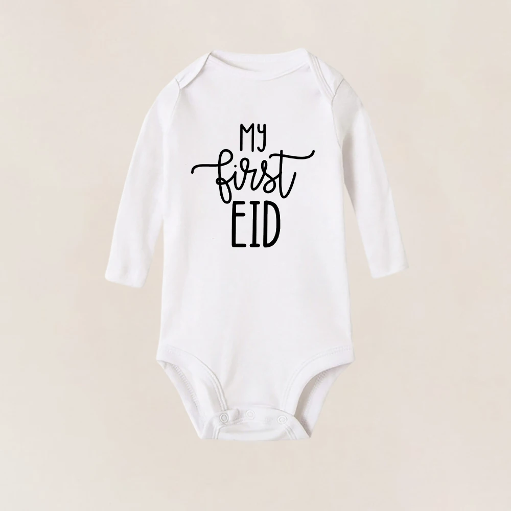 My First Eid Kid Boy Girl Clothes Happy Ramadan Baby Bodysuits Eid Toddler Outfits 1st Ramadan Newborn Romper Baby Shower Gift baby bodysuit dress Baby Rompers