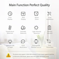 4 in 1 Tuya Smart Wifi Temperature Humidity Illuminance Sensor Remote Monitor Thermometer Hygrometer with APP Alerts Support Ale - Image 2
