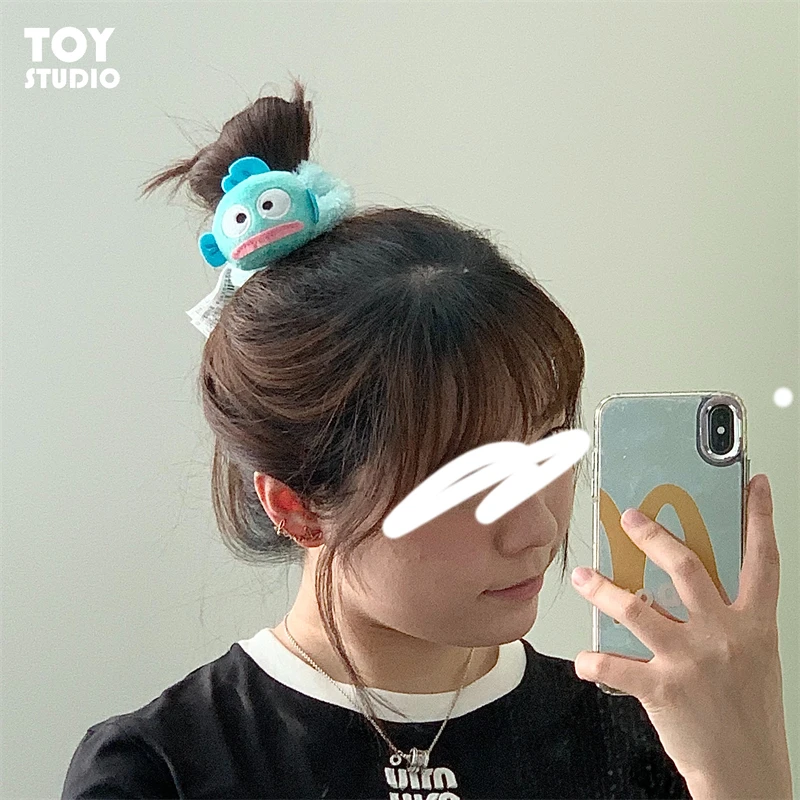 Sanrio Hello Kitty Anime Kuromi Melody Plush Hair Ties Anime Hair Cinnamoroll Ring hair band Cartoon Cute Birthday Gift For Girl 6