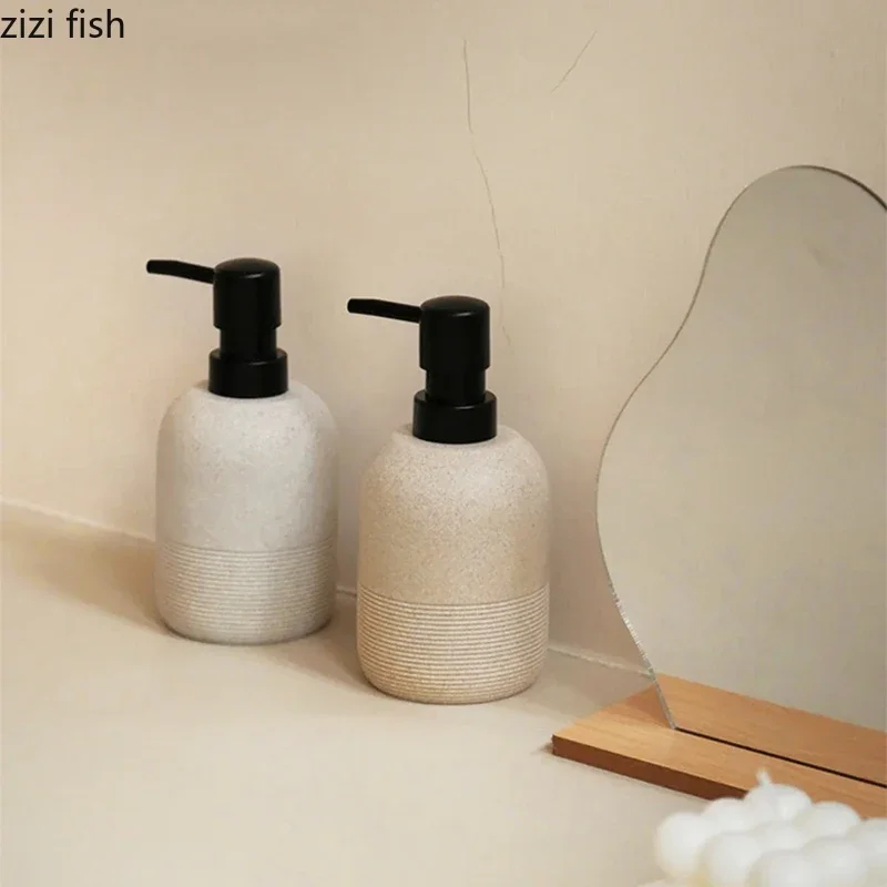 High Beauty Sandstone Lotion Bottle Bathroom Creative Soap Dispenser Shampoo Bottle Hand Soap Household Bathroom Supplies
