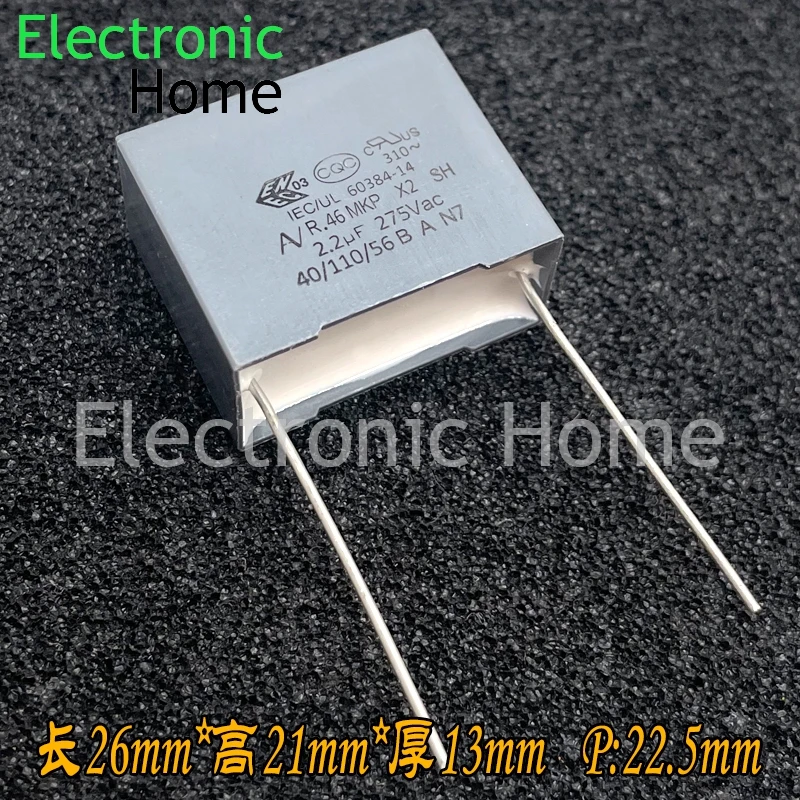 10PCS/LOT KEMET AV R46 MKP 2.2uf 225 2u2 275v 310v x2 safety capacitor ...