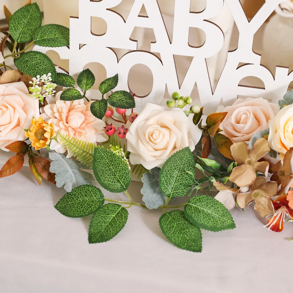 50 Stücke Grüne Künstliche Blätter Gefälschte Pflanze Wohnkultur Weihnachten Party Hochzeit Dekoration Braut Girlande Sammelalbum Geschenke Zubehör – Detail 3