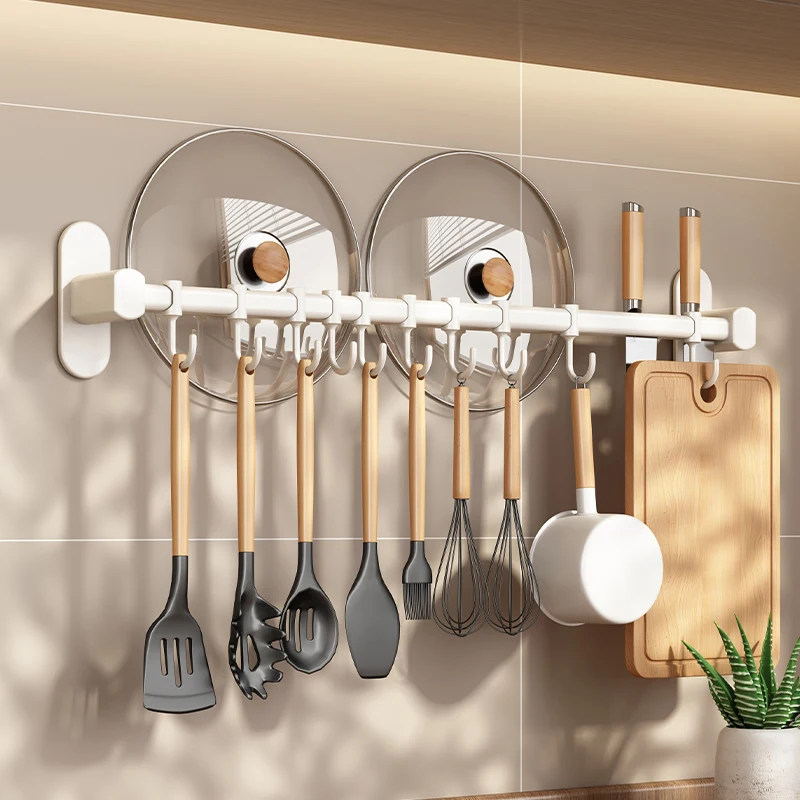 Kitchen Organizer Hooks Wall Hangers Rack Kitchen Utensils Knife Holder Cutting board Spoon Lid Storage Accessories No Drill