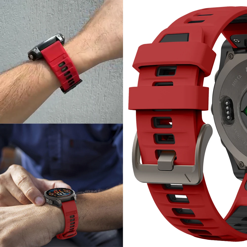 Enhanced Silicone Watch Strap - QuickFit 22/26mm, Premium Durable Design