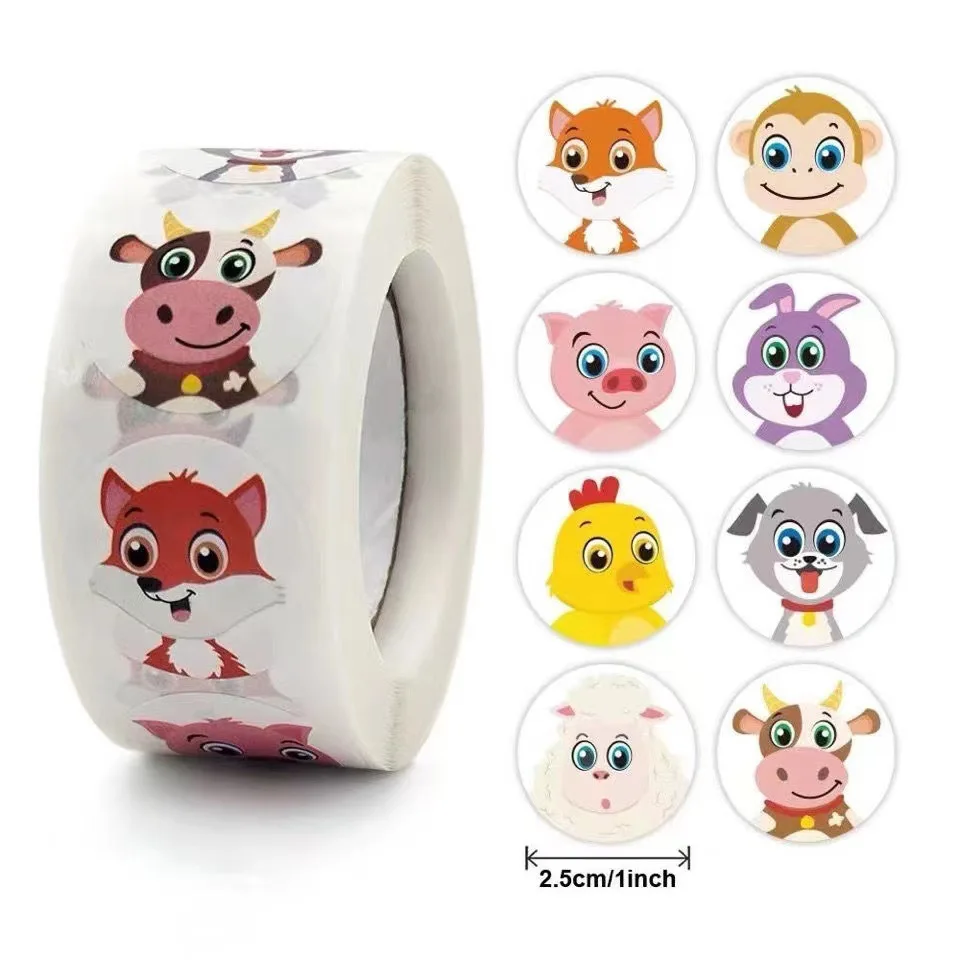 Cartoon Animal Stickers for Children 100-500pcs