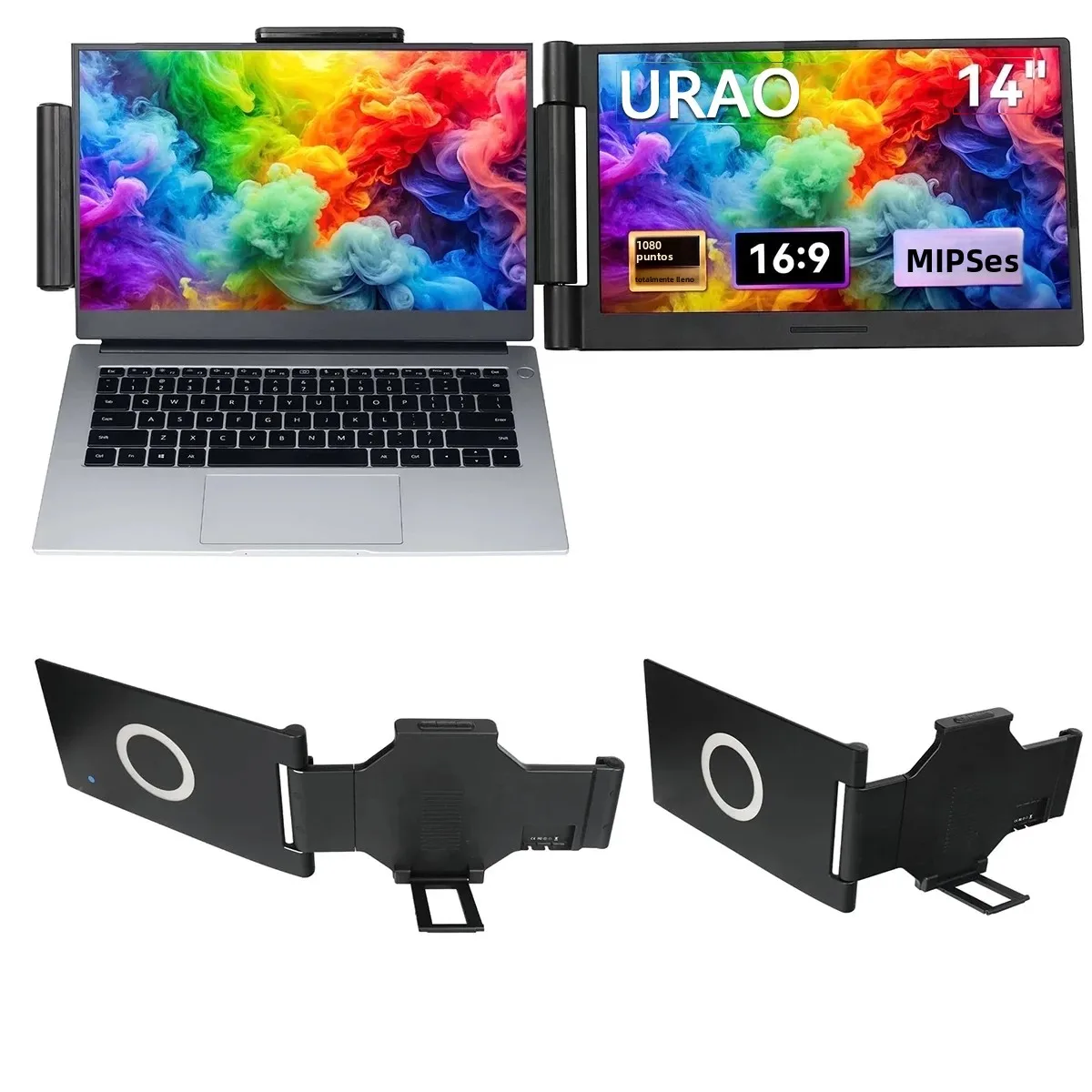 Extensor de pantalla para portátiles de 14,1 pulgadas, monitores portátiles FHD IPS, 72% NTSC, 300 lentes para Windows, Macbook, Chrome, Android 13-17,3