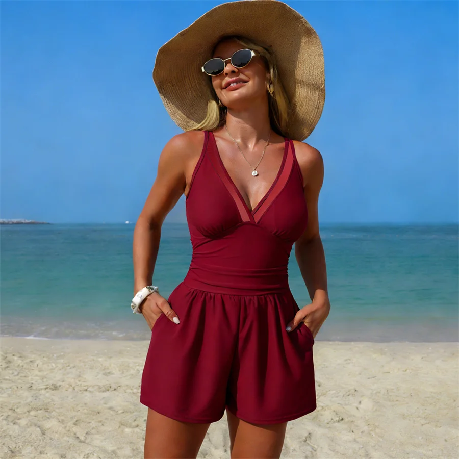 Low Cut Sexy One-Piece Swim Jumpsuit 6