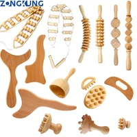 ZONGKUNG 1PCS Wooden Therapy Massage Sets Pain Relief Anti Cellulite Body Slimmling Gua Sha Back Massager Maderoterapia Corporal 1