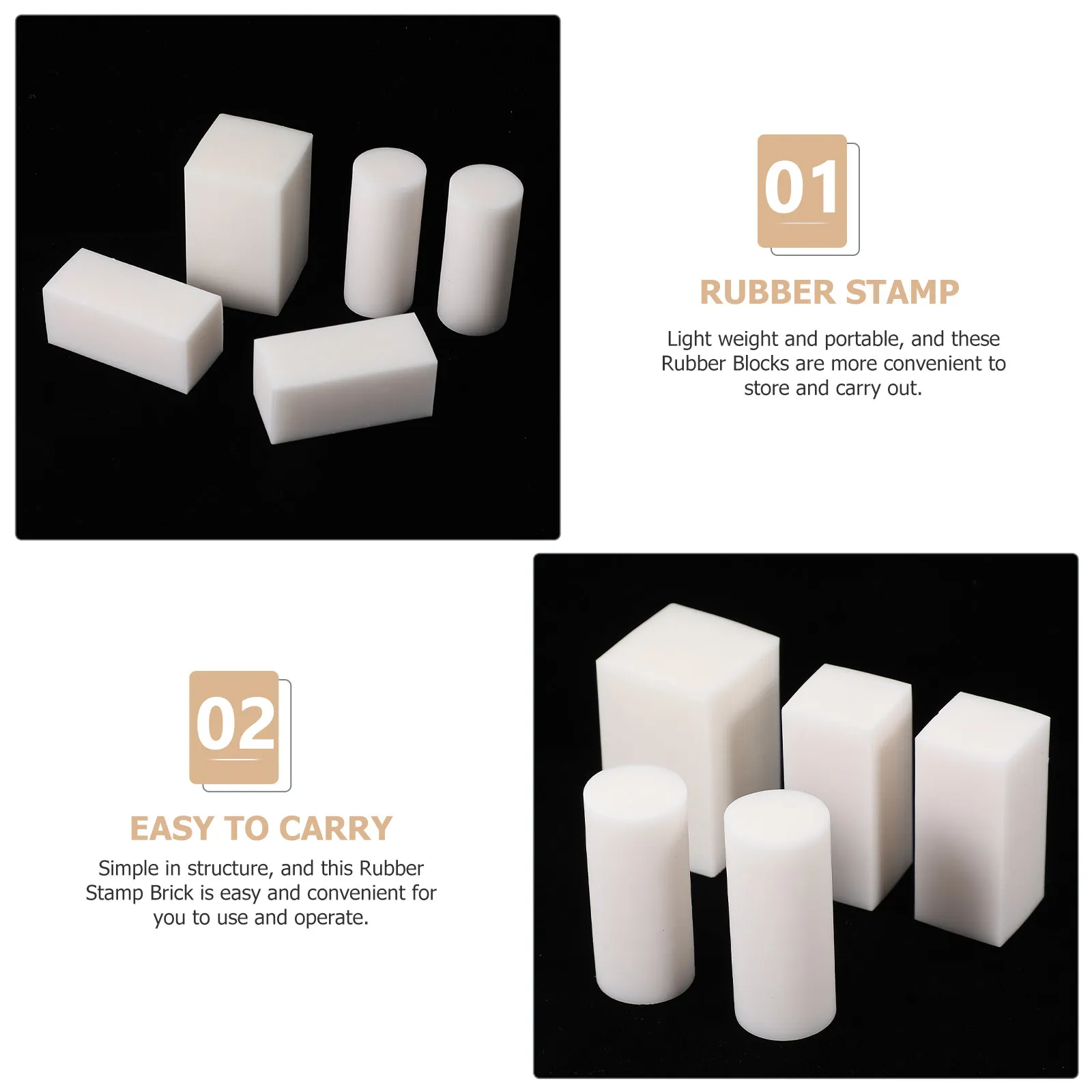 5개들이 쉽게 조각 가능한 고무 스탬프 블록, 전문가급 PVC 고무 소재, DIY 초대장, 스크랩북킹, 공예용