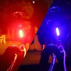 Waterproof USB Rechargeable LED Bike Taillight - Safety Warning Lamp (Red and Blue)