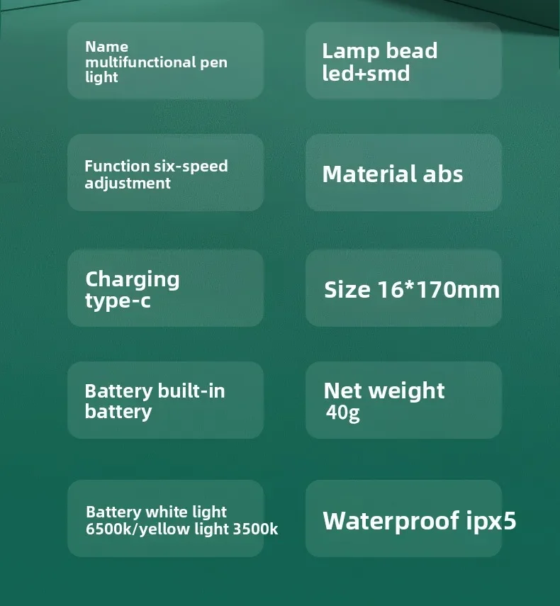 New long battery life maintenance led pen light USB charging lighting multi-function maintenance work light outdoor flashlight