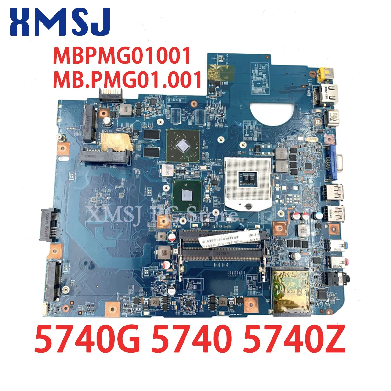 

XMSJ For Acer Aspire 5740G 5740 5740Z Laptop Motherboard 48.4GD01.01M MBPMG01001 MB.PMG01.001 HM55 DDR3 512MB GPU Free Cpu
