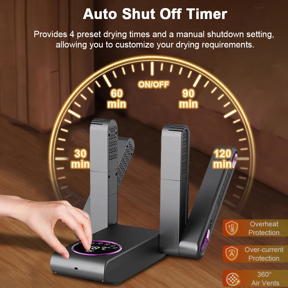 Shoe Dryer Portable Foldable Footwear Dryer  Intelligent Timer Quick Drying Deodorizing Sterilizing Dryer for Slippers Sneaker 5