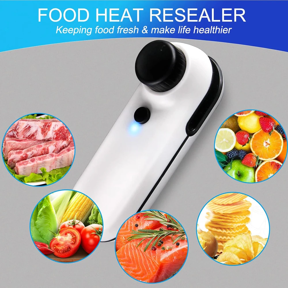 Mini Sealer Plastic Bag Sealer Rechargeable Handheld Heat Vacuum 2 in 1 For Chips Plastic Bags Food Storage
