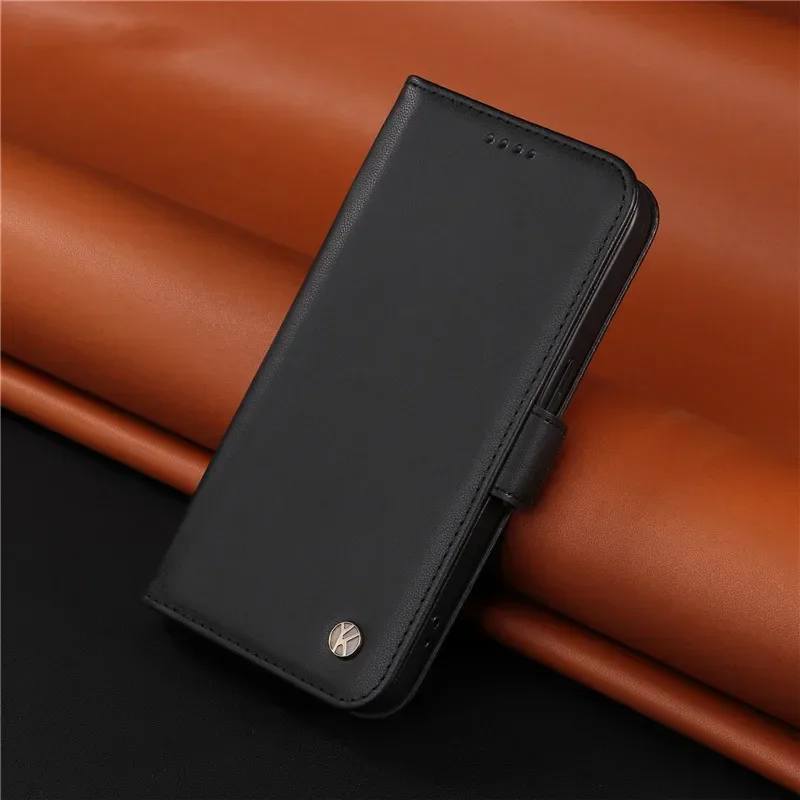Leather Flip Wallet Phone Case with Holder Stand and Book Cover Design
