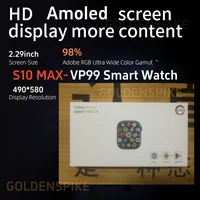 8GB+128GB VP99 Smart Watch 2.29inch Amoled S10 MAX Smartwatch Wrist Phone Heart Rate Rotary Camera GPS Position Game Smartwatch
