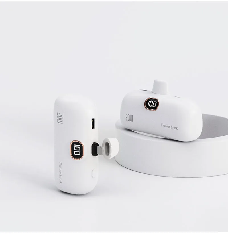 mini banco de energía tipo c de 5000mAh, Cable incorporado, cargador móvil portátil, cargador rápido, cápsula de batería de repuesto, banco de energía para iPhone » mini banco de energía tipo c de 5000mAh