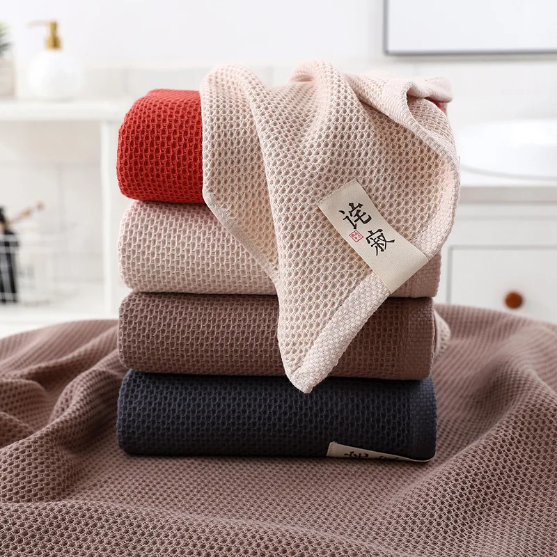 70x140cm high qualityWaffle towel Bathroom accessories смsolid color towel absorbent strong Wipe towel after exercise 2