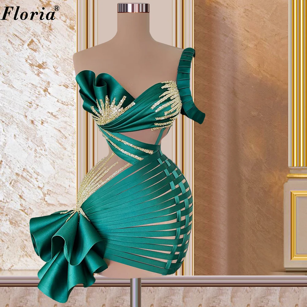 Fashion mini green cocktail dresses mermaid sexy special prom dresses evening wear vestidos de gala night club gowns custom