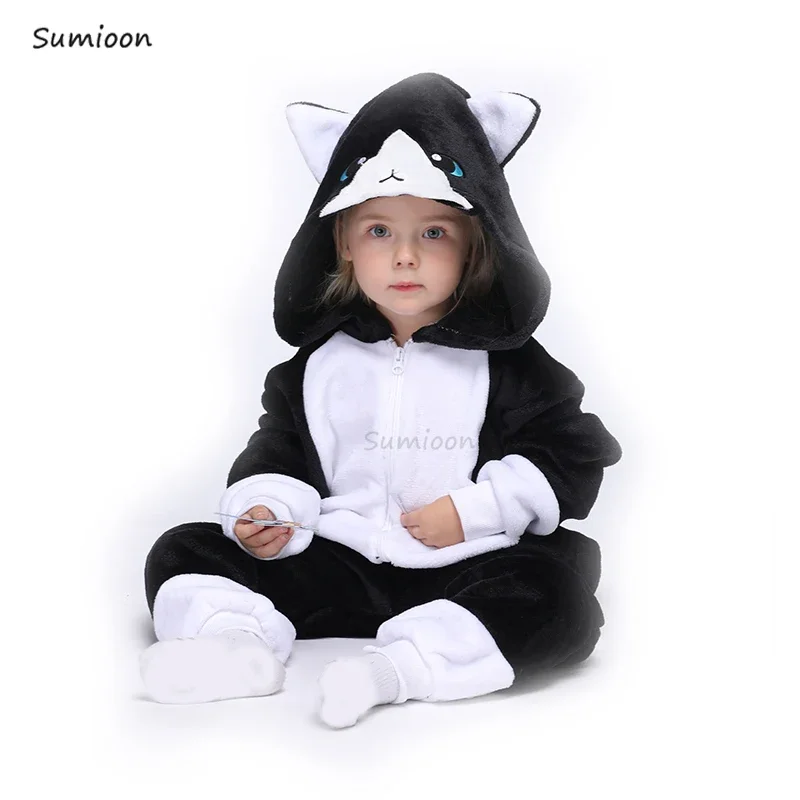 Kigurumi Children's Pajamas For Boys Girls Unicorn Pajamas Flannel Kids Panda Pijamas Suit Animal Sleepwear Winter Cat Onesies