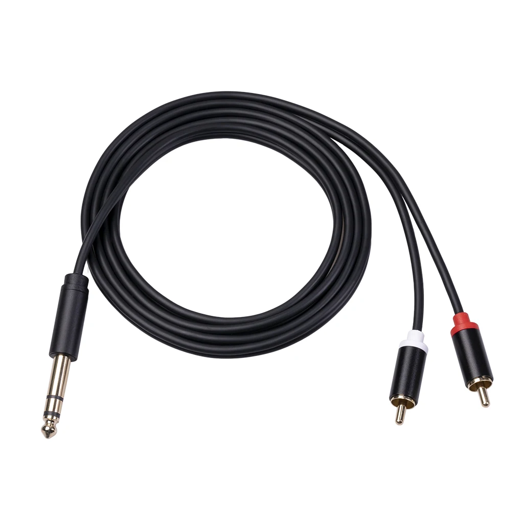 

6.35 mm to 2RCA Cable, RCA Cable 6.35mm Male to 2 RCA Male Stereo Audio Adapter Y Splitter RCA Cable -3 Meter