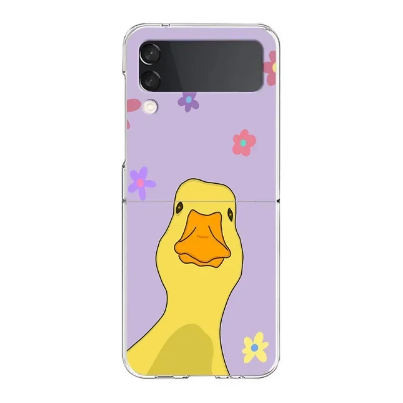 Adorable Cartoon Duck Hard Folding Phone Case - Fun Animal Design Back Cover