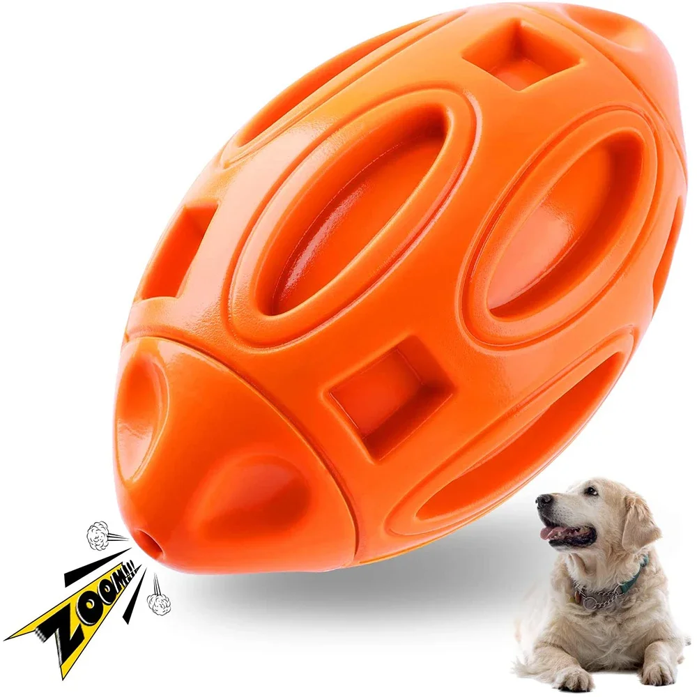 

Squeaky Dog Toys Rubber Interactive Puppy Ball Almost Indestructible Tough Durable Pet Dog Chew Toys for Medium and Large Breed