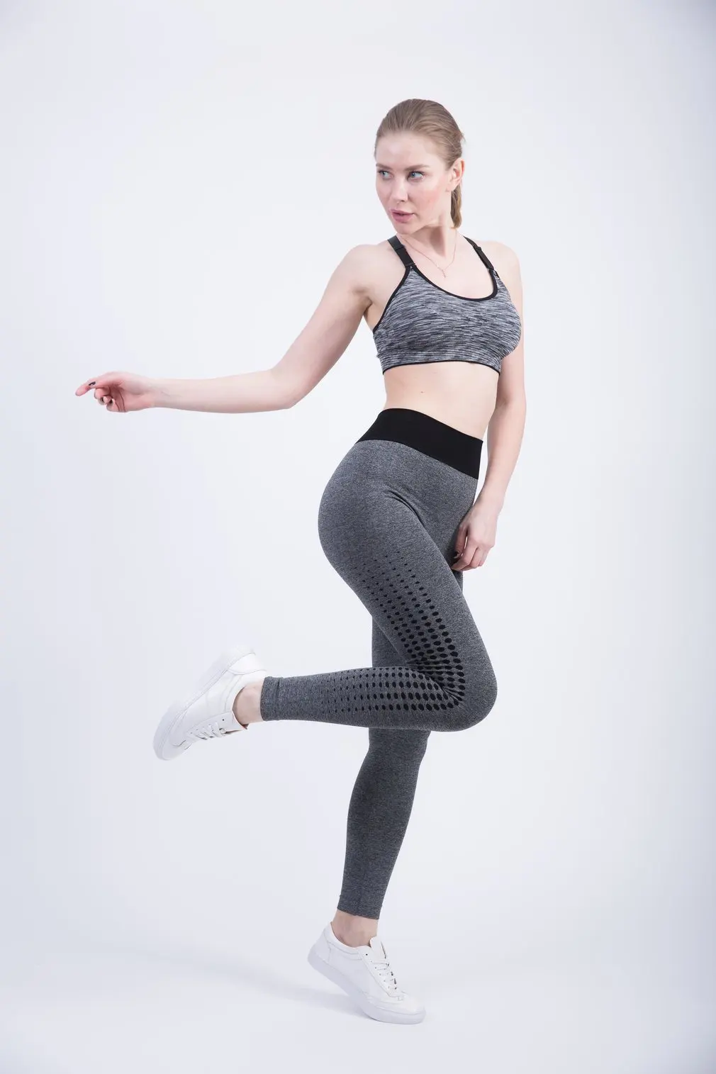 

Elastic Women High Waist Ankle-Length Pants Leggings Bottoming Fitness Pants Outdoor Moisture Wicking Slim Trousers