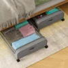 Underbed Clothing Storage Bag Organizer Wardrobe Clothes Dust Moisture-proof Finishing Bag Foldable Storage Box with Wheel 3