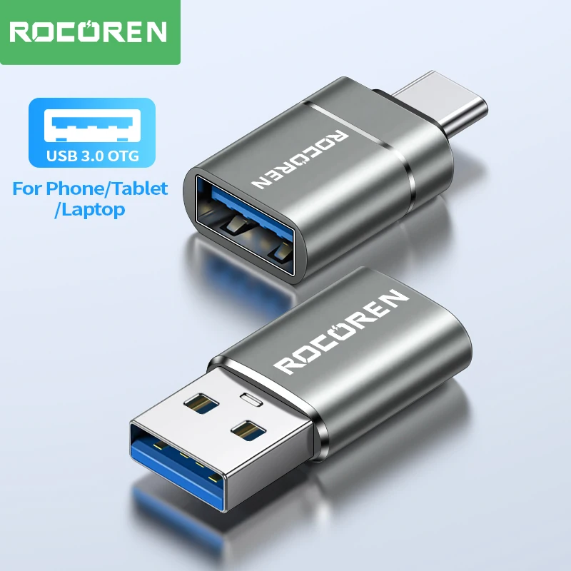 Rocoren-OTG 어댑터 USB 유형 C Male To USB A 3.0 Female 컨버터, 맥북, 삼성 S22 S20 안드로이드 타입c, USBC, OTG 커넥터