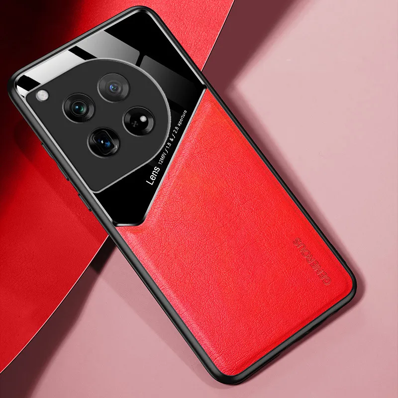 Étui en cuir texturé pour OnePlus 12 12R 11 11R 10 Pro 10T avec support à ventouse magnétique pour voiture Coque Fundas Capa_voghion.com