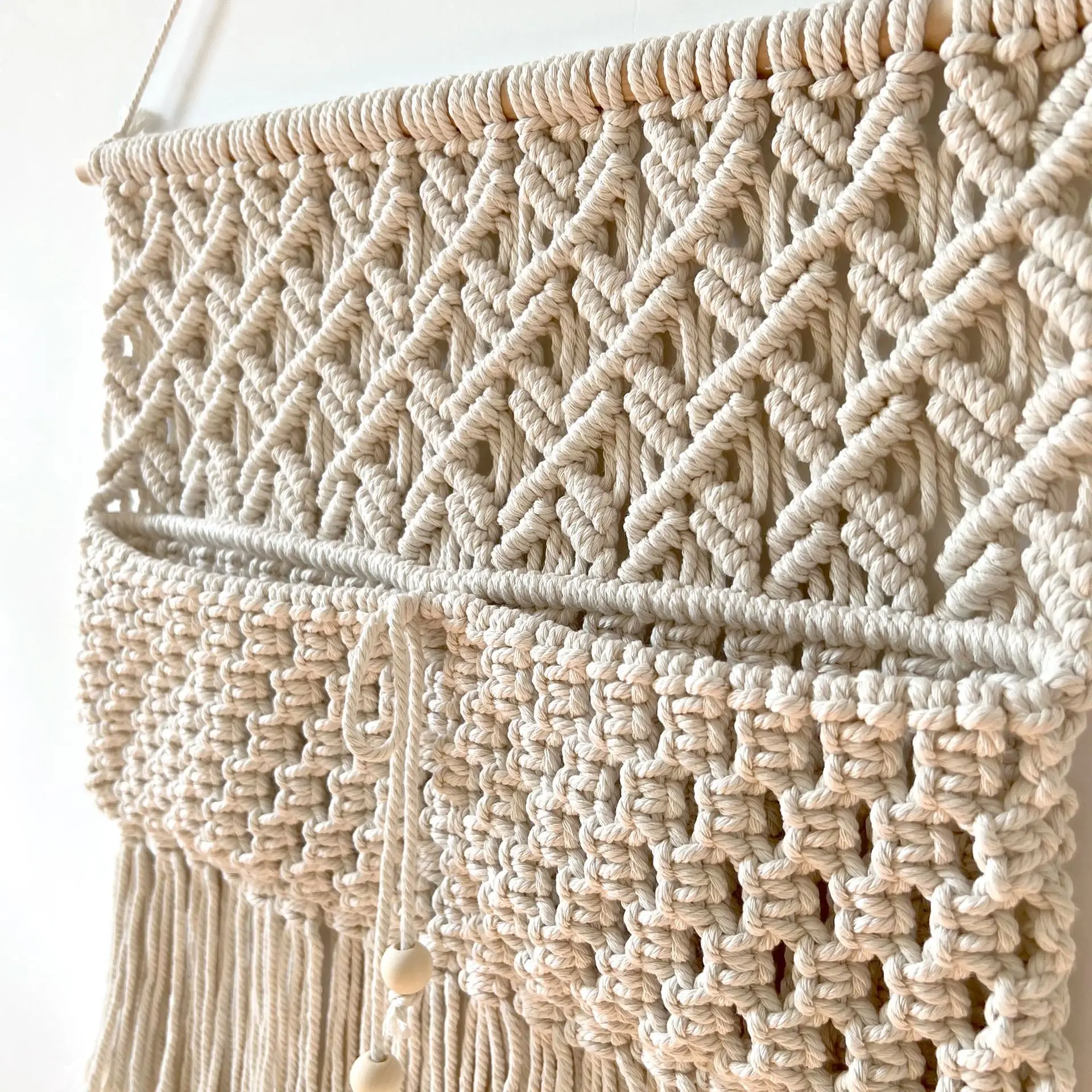 Hand-woven Wall Decoration  Meter Box Covering Tapestry Bohemian Dried Flower Storage Pocket