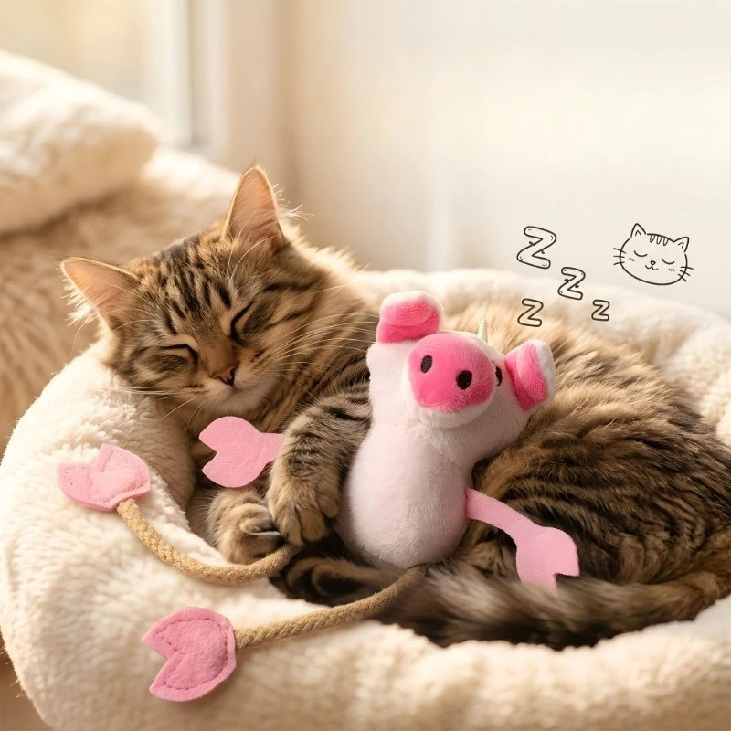 Interactive Plush Pig Squeak Toy for Pets - Chew & Teething Aid