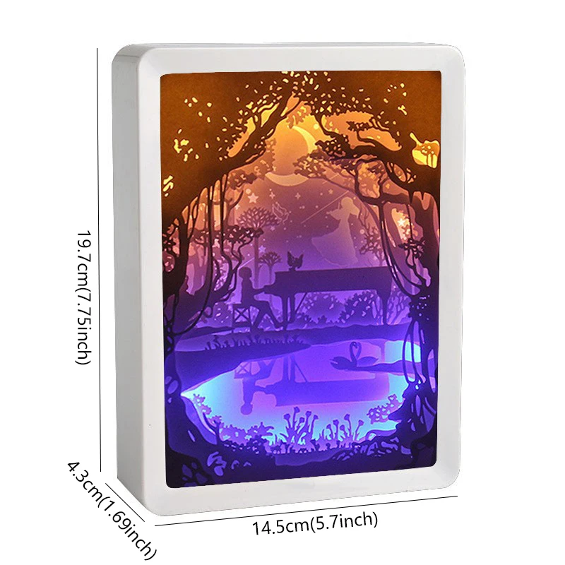Paper Cut Light Box Anime Lamp Howls Moving Castle 3D Shadow Box