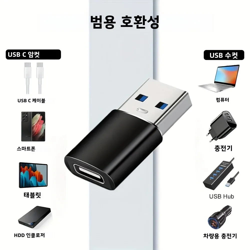 4피스 어댑터 세트, USB 암-타입C 수 어댑터, USB-C-USB 변환기, 마이크로 USB-USB-C 커넥터, USB-C-마이크로 수 커넥터