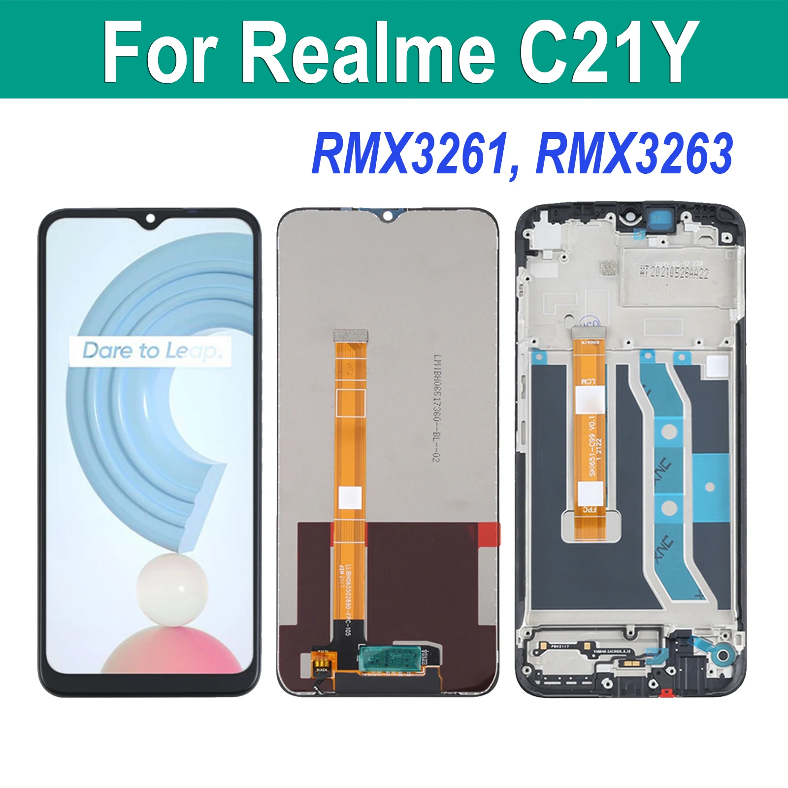 

ЖК-дисплей 6,5 дюйма для Realme C21Y RMX3261 RMX3263, сменный сенсорный экран с дигитайзером в сборе, оригинал