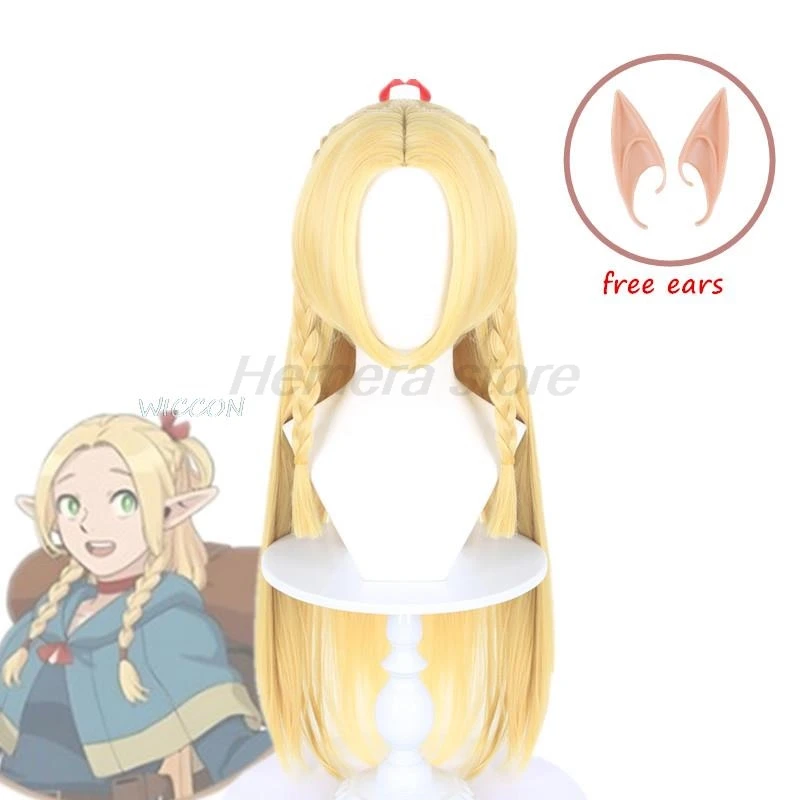 

Anime Delicious in Dungeon Marcille Donato Cosplay Wig Women Blond Long Hair Wig + Wig Cap + Ears Halloween