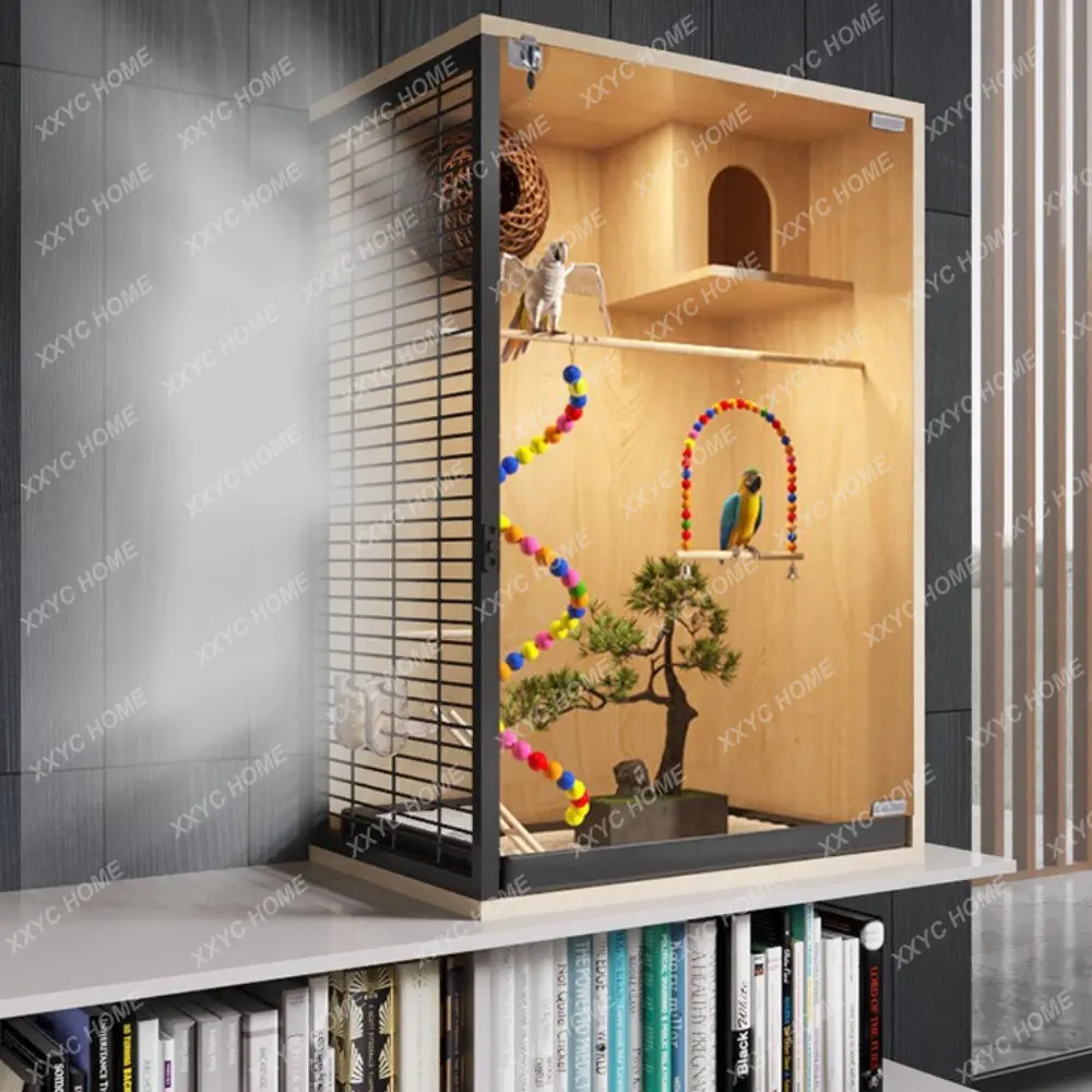 

Parrot Xuanfeng Solid Wood Special Bird Cage Extra Large Custom Luxury Villa Transparent Breeding